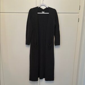 Garnet Hill charcoal gray  Long Open-Front  Duster M